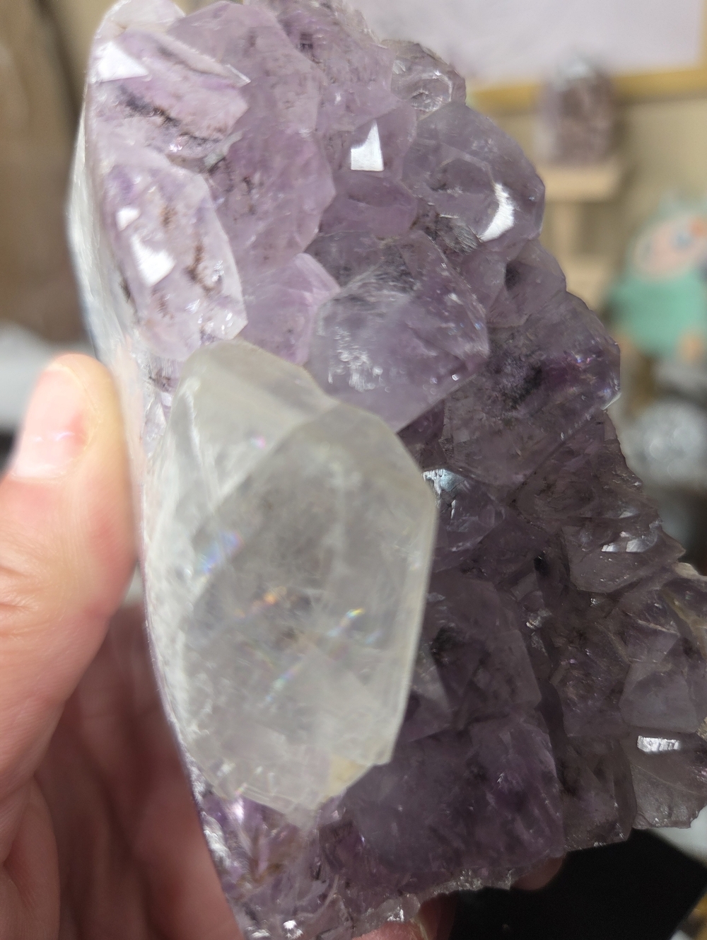 Amethyst Freeform Crystal With   Black  Stand 4 X4 - Picture 8 of 8